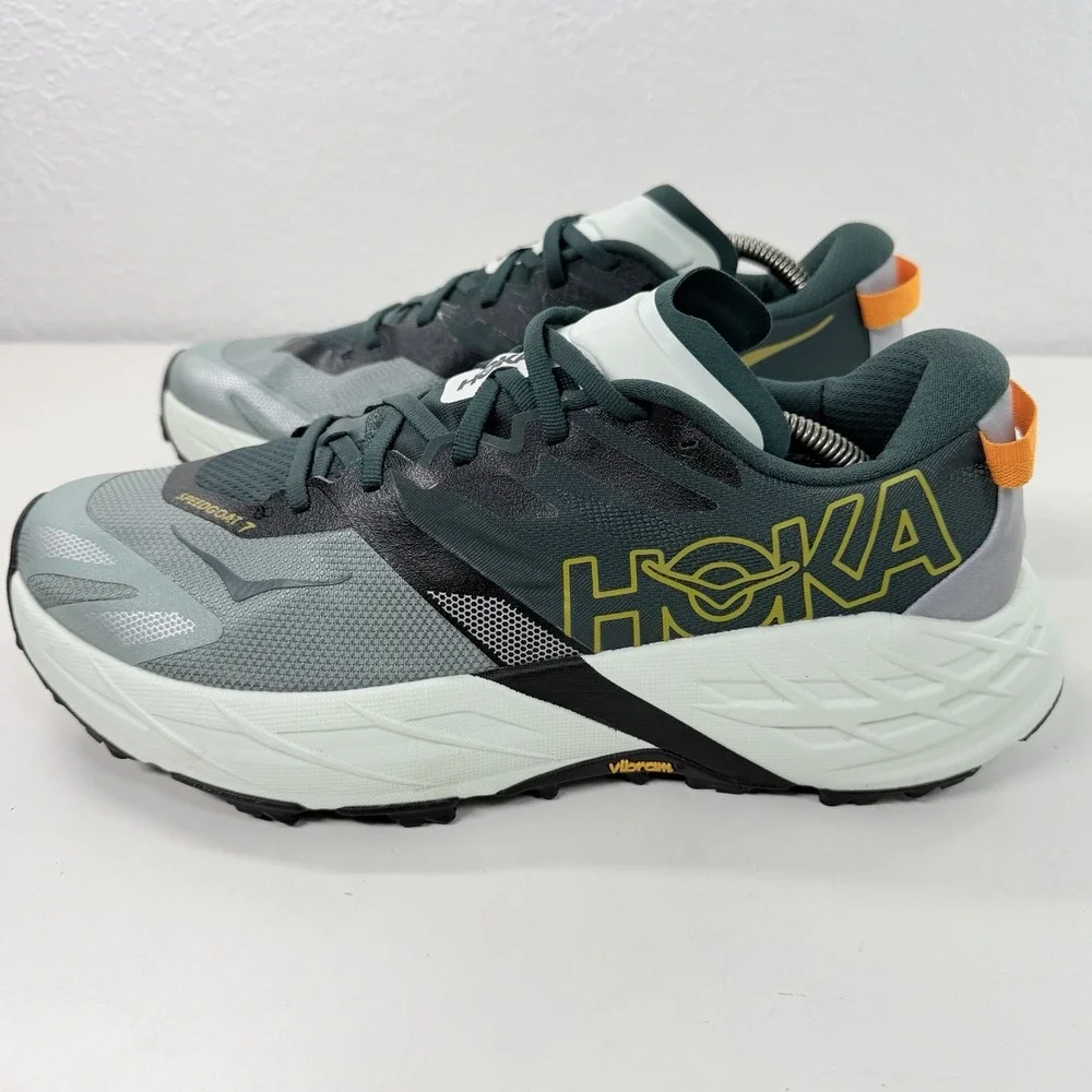 HOKA ONE ONE Speedgoat 7 Men Size 10.5 D Bay Leaf Sea Grass Trail Running Shoes